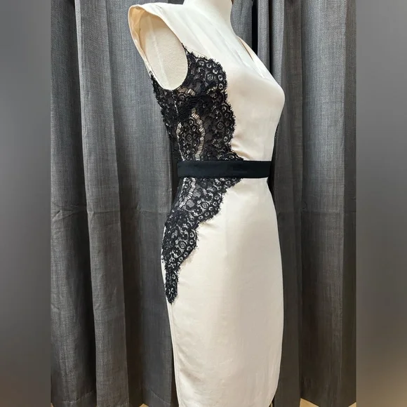 Warehouse cream and black lace pencil skirt Warehouse cream and black lace pencil skirt